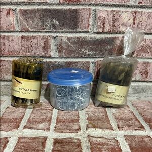 Source Unknown Cuticle Pushers & Nail Tools Set - Black, Blue, Silver